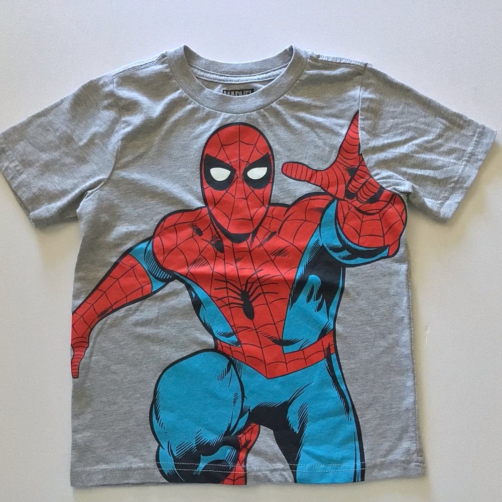 Marvel Gray Crewneck Tee with Black Logo Print